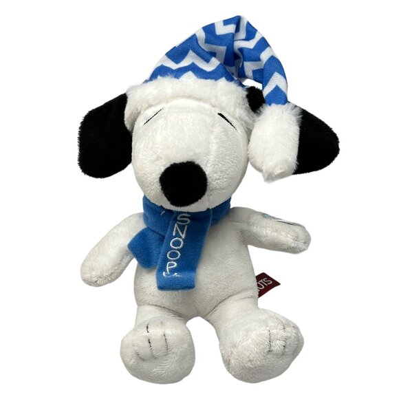 Peanuts Snoopy Plush Toy Blue Scarf Winter Hat Plays Peanuts Theme Song  2017 - Picture 1 of 11